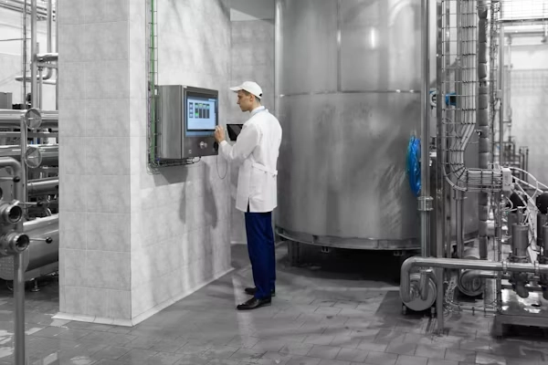 worker operating control panel